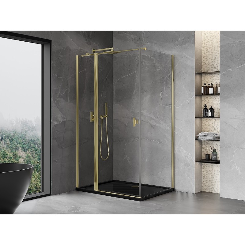 Mexen Mist T Duschkabine Drehbar 75 x 120 cm, transparent, gold - 8A4T-075-120-50-00