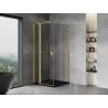 Mexen Mist T Duschkabine mit Drehtür 70 x 70 cm, transparent, gebürstetes Gold - 8A4T-070-070-55-00