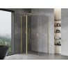 Mexen Mist T Duschkabine, Schwingtür, 70 x 90 cm, transparent, gebürstetes Gold - 8A4T-070-090-55-00
