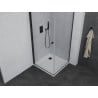 Mexen Pretoria Duschkabine schwenkbar 100 x 100 cm, transparent, schwarz + Duschwanne Flat - 852-100-100-70-00-4010B