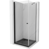 Mexen Pretoria nischendusche 70 x 70 cm, transparent, schwarz + Duschwanne Flat, schwarz - 852-070-070-70-00-4070B