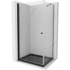 Mexen Pretoria Schwenkbare Duschkabine 70 x 90 cm, transparent, schwarz + Duschwanne Flat, schwarz - 852-070-090-70-00-4070B