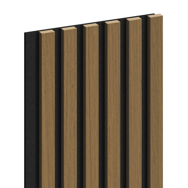 Mexen Lam-F Akustische Wandpaneele 275 x 30 cm, Filz 8 mm, technisches Furnier, Goldener Teak - S105-275307-3015-014