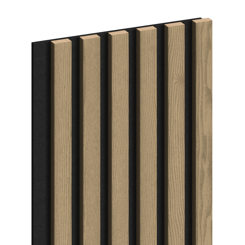 Mexen Lam-F akustische Wandpaneele 275 x 30 cm, Filz 8 mm, technisches Furnier, Edle Eiche - S105-275307-3015-004