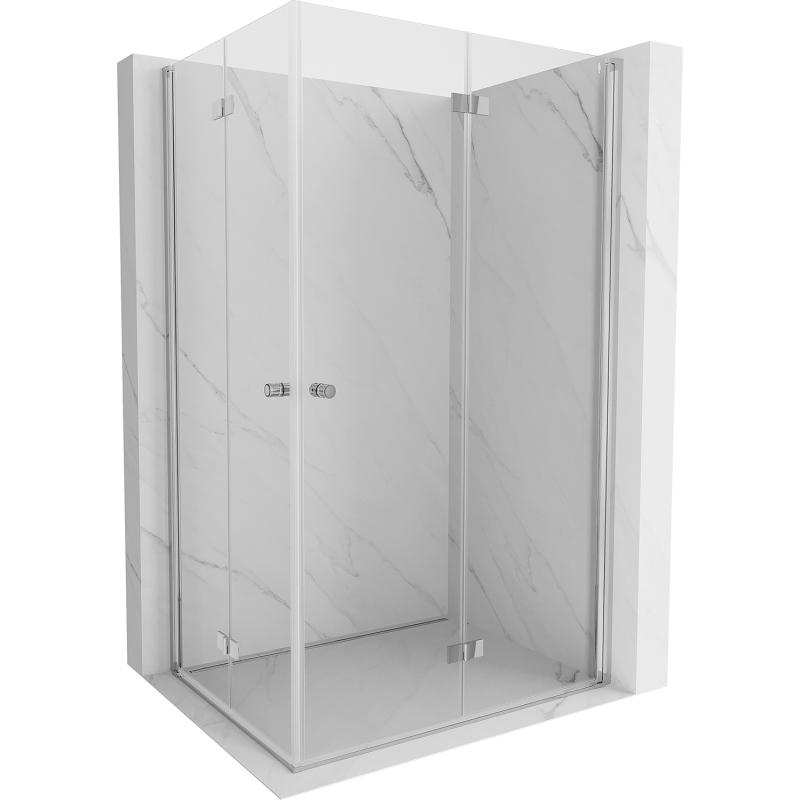 Mexen Mist-F Duo Duschkabine klappbar rechts 80 x 90 cm, transparent, Chrom - 8A6-080L-090P-01-00