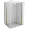 Mexen Mist-F Duo klappbare Duschkabine rechts 70 x 90 cm, transparent, Gold - 8A6-070L-090P-50-00