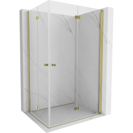 Mexen Mist-F Duo Duschkabine klappbar rechts 80 x 100 cm, transparent, gold - 8A6-080L-100P-50-00