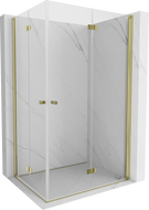 Mexen Mist-F Duo faltbare Duschkabine rechts 70 x 85 cm, transparent, gebürstetes Gold - 8A6-070L-085P-55-00