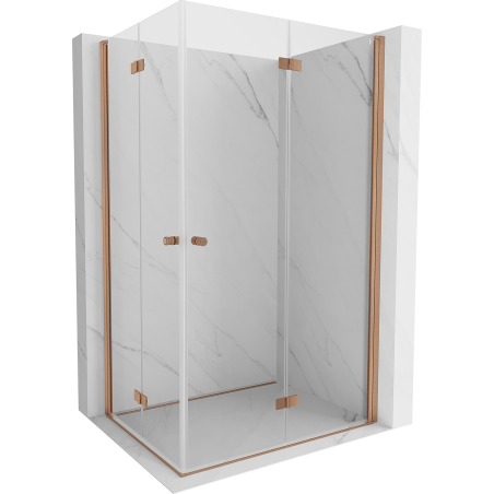 Mexen Mist-F Duo duschkabine faltbar rechts 70 x 90 cm, transparent, gebürstetes Kupfer - 8A6-070L-090P-65-00