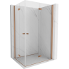 Mexen Mist-F Duo faltbare Duschkabine rechts 85 x 90 cm, transparent, gebürstetes Kupfer - 8A6-085L-090P-65-00