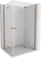 Mexen Mist-F Duo faltbare Duschkabine rechts 90 x 120 cm, transparent, gebürstetes Kupfer - 8A6-090L-120P-65-00