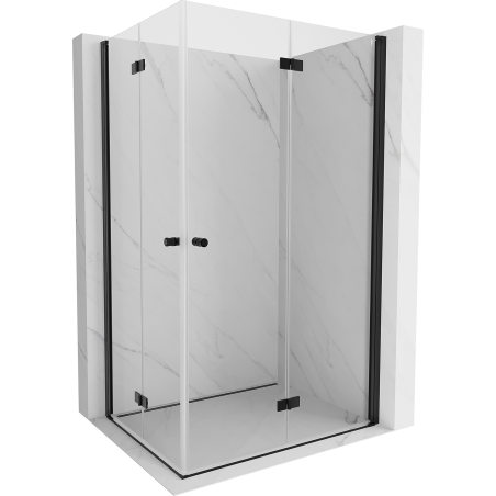 Mexen Mist-F Duo klappbare Duschkabine rechts 75 x 115 cm, transparent, schwarz - 8A6-075L-115P-70-00