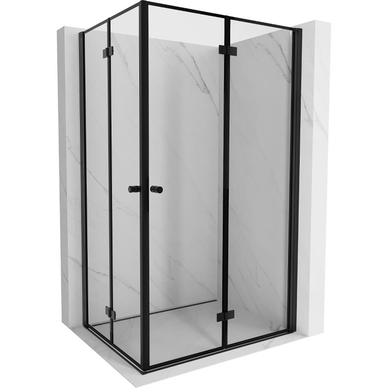 Mexen Mist-F Duo Duschkabine klappbar rechts 85 x 95 cm, schwarzer Rahmen, schwarz - 8A6-085L-095P-70-70