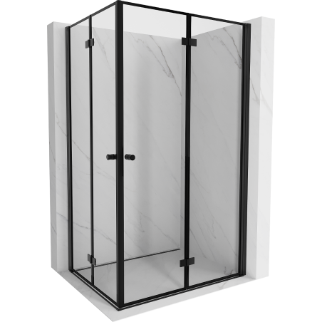 Mexen Mist-F Duo klappbare Duschkabine rechts 90 x 120 cm, schwarzer Rahmen, schwarz - 8A6-090L-120P-70-70