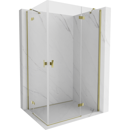 Mexen Mist-H Duo Duschkabine, rechts angeschlagen, 95 x 105 cm, transparent, gold - 8A5-095L-105P-50-00