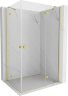 Mexen Mist-H Duo Duschkabine schwenkbar rechts 80 x 100 cm, transparent, gebürstetes Gold - 8A5-080L-100P-55-00