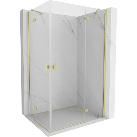 Mexen Mist-H Duo Duschkabine rechts öffnend 95 x 110 cm, transparent, gebürstetes Gold - 8A5-095L-110P-55-00