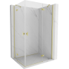 Mexen Mist-H Duo Duschkabine, rechts öffnend, 95 x 120 cm, transparent, gebürstetes Gold - 8A5-095L-120P-55-00