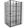 Mexen Mist-F Duo faltbare Duschkabine rechts 110 x 120 cm, schwarzes Gitter, schwarz - 8A6-110L-120P-70-77