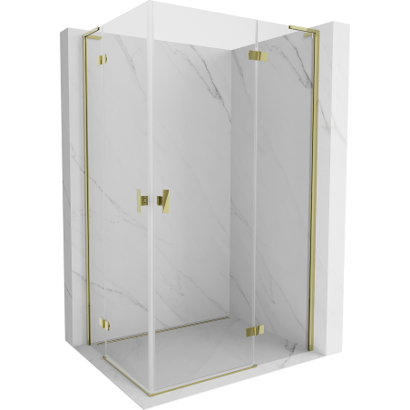 Mexen Mist-H L Duo Duschkabine schwenkbar rechts 95 x 100 cm, transparent, gold - 8A5L-095L-100P-50-00