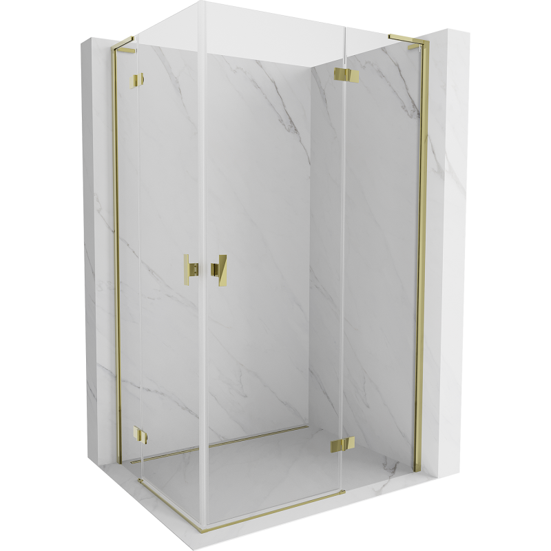 Mexen Mist-H L Duo Duschkabine rechts öffnend 75 x 120 cm, transparent, gold - 8A5L-075L-120P-50-00