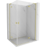 Mexen Mist-H L Duo Duschkabine Schwingtür rechts 70 x 90 cm, transparent, gebürstetes Gold - 8A5L-070L-090P-55-00