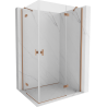 Mexen Mist-H Duo Duschkabine, rechte Schwingtür, 75 x 105 cm, transparent, gebürstetes Kupfer - 8A5-075L-105P-65-00