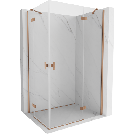Mexen Mist-H Duo Duschkabine Schwingtür rechts 85 x 110 cm, transparent, gebürstetes Kupfer - 8A5-085L-110P-65-00