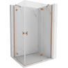 Mexen Mist-H Duo Eckduschkabine rechts öffnend 95 x 110 cm, transparent, gebürstetes Kupfer - 8A5-095L-110P-65-00