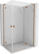 Mexen Mist-H L Duo Duschkabine, rechts, 75 x 90 cm, transparent, gebürstetes Kupfer - 8A5L-075L-090P-65-00