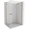 Mexen Mist-H L Duo Duschkabine öffnend rechts 95 x 100 cm, transparent, gebürstetes Kupfer - 8A5L-095L-100P-65-00