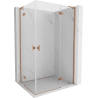 Mexen Mist-H L Duo Duschkabine mit rechter Tür 80 x 105 cm, transparent, gebürstetes Kupfer - 8A5L-080L-105P-65-00