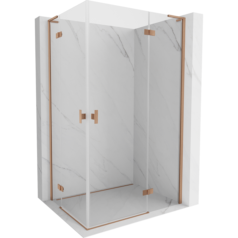 Mexen Mist-H L Duo Duschkabine Schwingtür rechts 70 x 115 cm, transparent, gebürstetes Kupfer - 8A5L-070L-115P-65-00