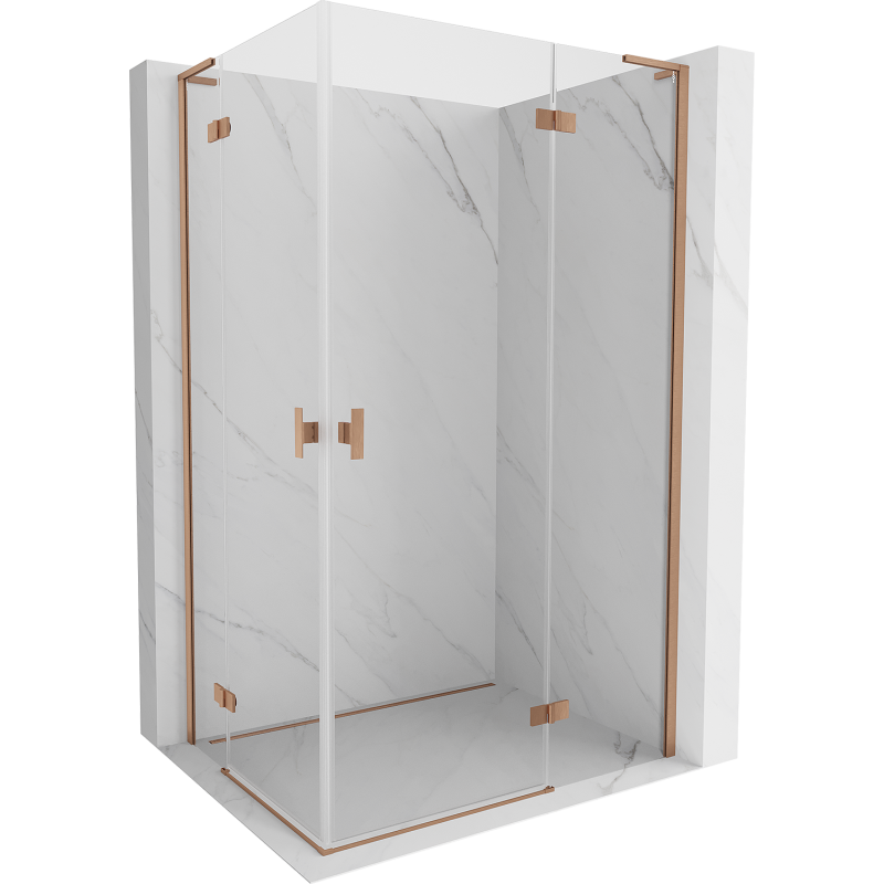 Mexen Mist-H L Duo Duschkabine rechts öffnend 85 x 115 cm, transparent, gebürstetes Kupfer - 8A5L-085L-115P-65-00