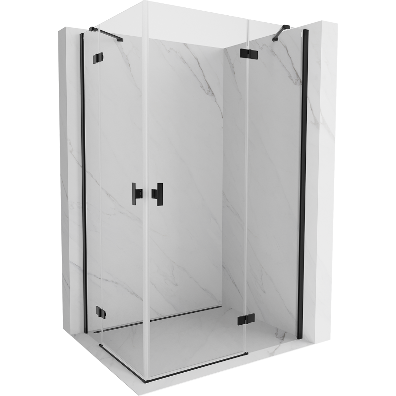 Mexen Mist-H Duo Duschkabine, anschlagend, rechts, 95 x 100 cm, transparent, schwarz - 8A5-095L-100P-70-00