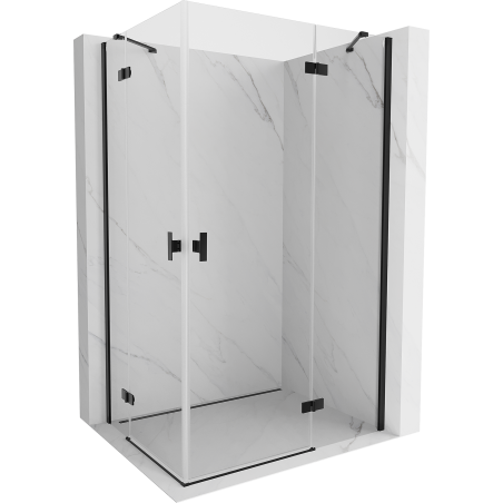 Mexen Mist-H Duo rechte Duschkabine 75 x 120 cm, transparent, schwarz - 8A5-075L-120P-70-00
