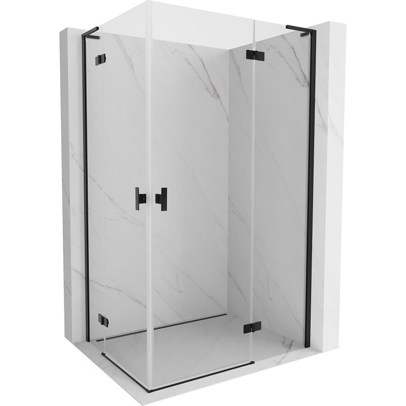 Mexen Mist-H L Duo Duschkabine Schwingtür rechts 90 x 115 cm, transparent, schwarz - 8A5L-090L-115P-70-00