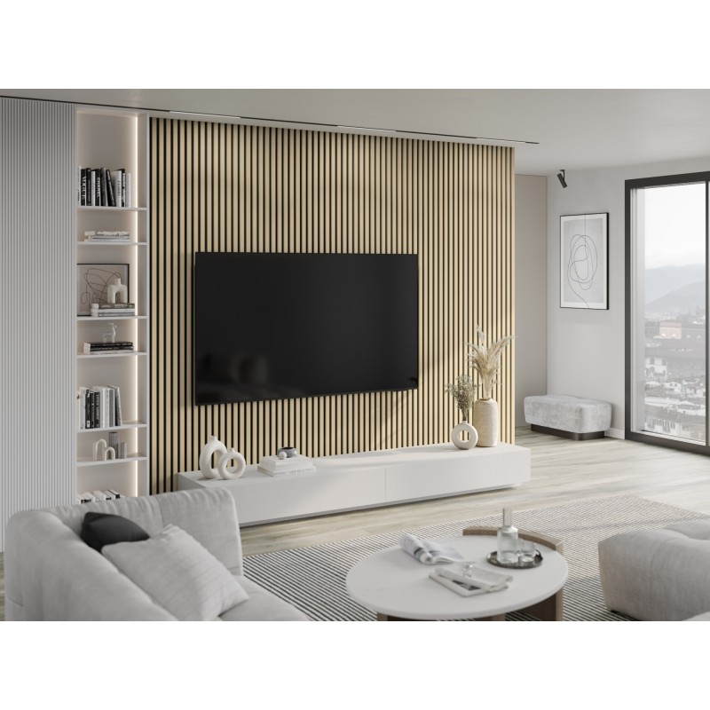Mexen Lam-F akustische Wandpaneele 275 x 30 cm, Filz 8 mm, technisches Furnier, Sand Eiche - S105-275307-3015-001