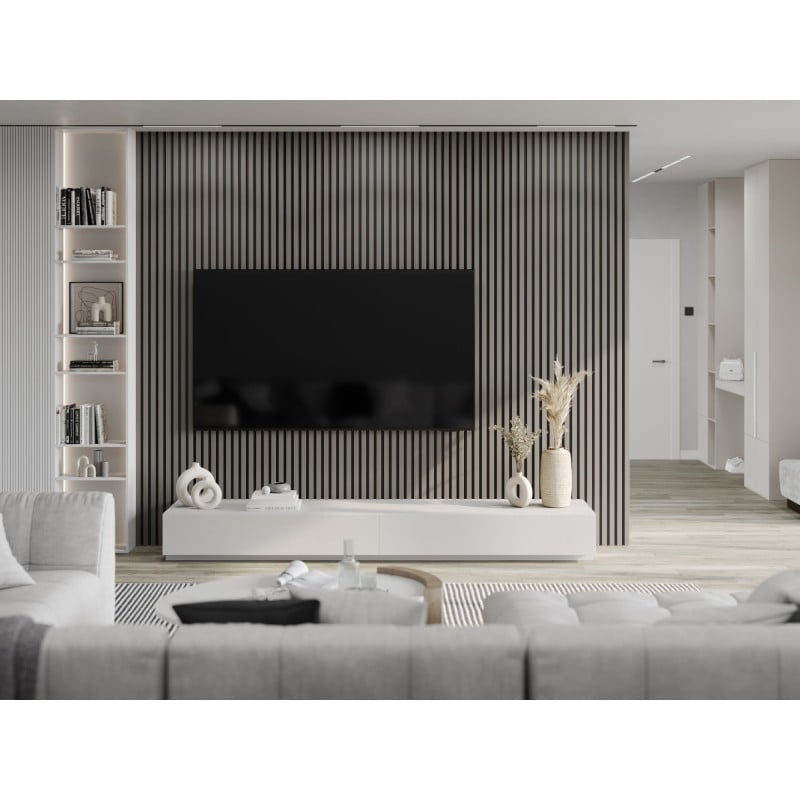 Mexen Lam-B Wandpaneele 275 x 30 cm, 4 mm HDF-Platte, technisches Furnier, Stahl-Eiche - S100-275307-3015-006