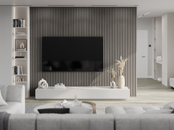 Mexen Lam-B Wandlamellen 275 x 30 cm, HDF-Platte 4 mm, technisches Furnier, Silberneiche - S100-275307-3015-007