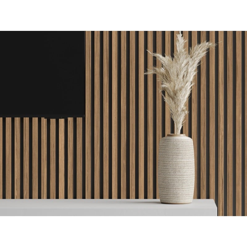 Mexen Lam-B Wandpaneele 275 x 30 cm, HDF-Platte 4 mm, technisches Furnier, Helles Nussbaum - S100-275307-3015-017
