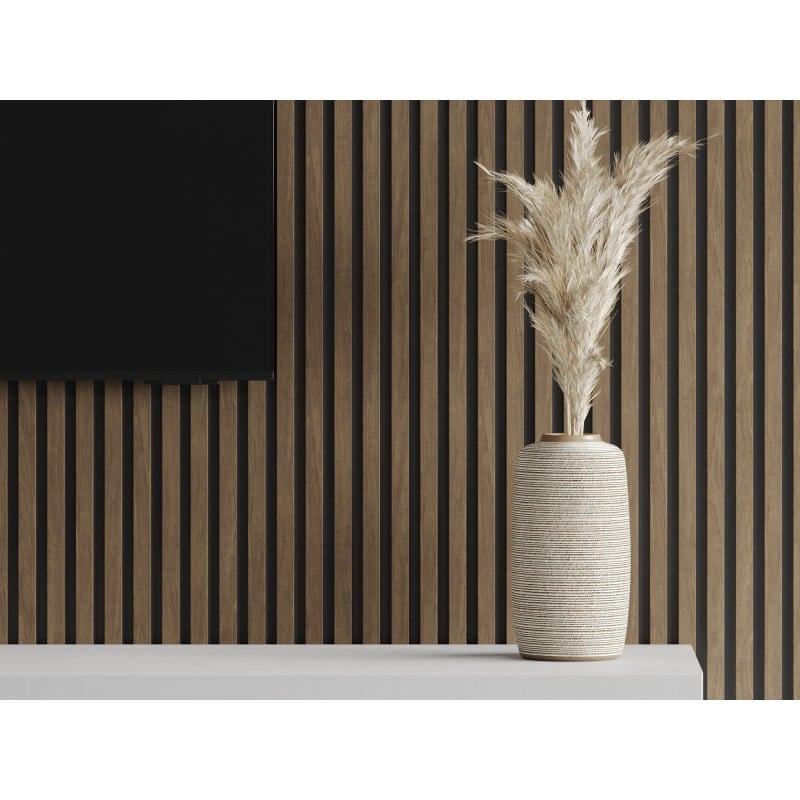 Mexen Lam-B Wandlamellen 275 x 30 cm, HDF-Platte 4 mm, technisches Furnier, Kakau-Nussbaum - S100-275307-3015-018
