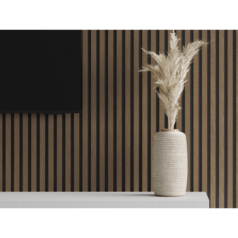 Mexen Lam-B Wandlamellen 275 x 30 cm, HDF-Platte 4 mm, technisches Furnier, Espresso-Walnuss - S100-275307-3015-019