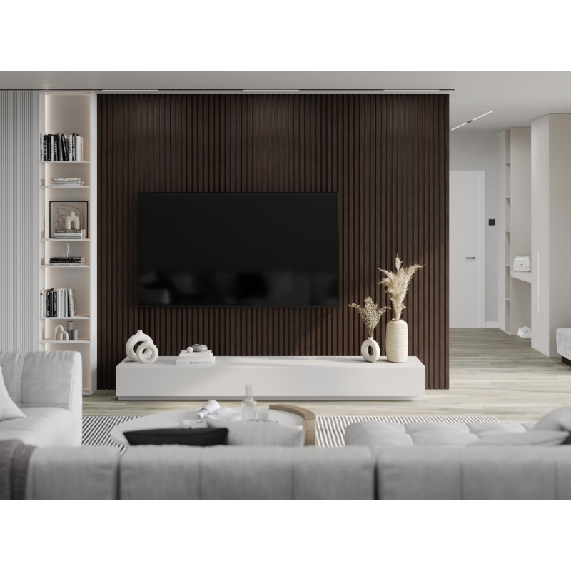 Mexen Lam-B Wandpaneele 275 x 30 cm, HDF-Platte 4 mm, technisches Furnier, Ebenholz Braun - S100-275307-3015-022