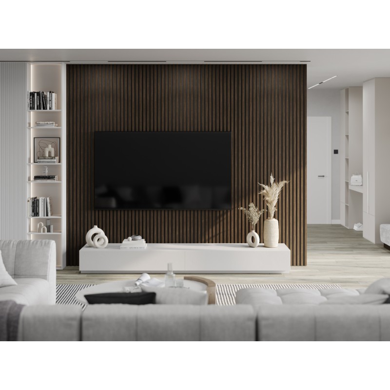 Mexen Lam-B Wandlamellen 275 x 30 cm, HDF-Platte 4 mm, technisches Furnier, Gebrannte Walnuss - S100-275307-3015-024