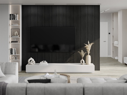 Mexen Lam-B Wandpaneele 275 x 30 cm, HDF-Platte 4 mm, technisches Furnier, Silberne Schwarze Eiche - S100-275307-3015-025