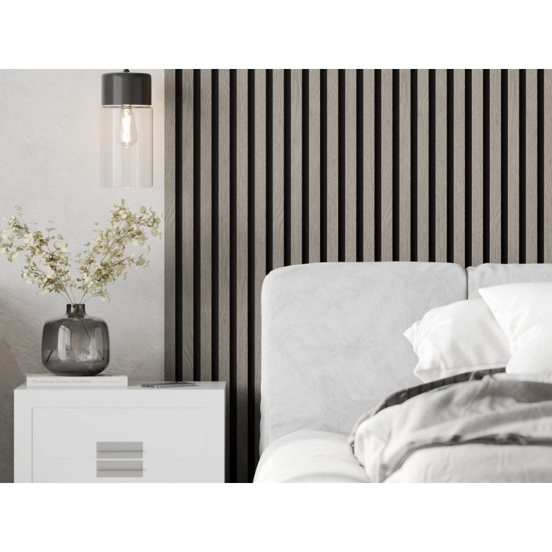 Mexen Lam-F schallabsorbierende Wandpaneele 275 x 30 cm, 8 mm Filz, technisches Furnier, Graueiche - S105-275307-3015-005
