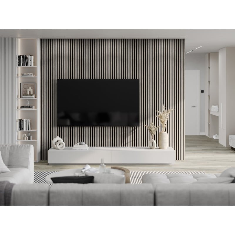 Mexen Lam-F schallabsorbierende Wandpaneele 275 x 30 cm, 8 mm Filz, technisches Furnier, Graueiche - S105-275307-3015-005