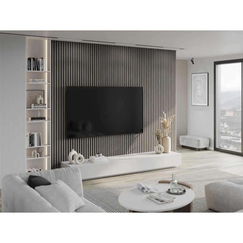 Mexen Lam-F Akustik Wandpaneele 275 x 30 cm, Filz 8 mm, technisches Furnier, Silberneiche - S105-275307-3015-007