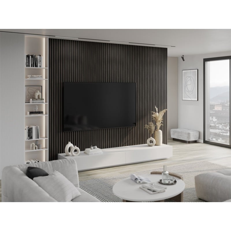 Mexen Lam-F akustische Wandpaneele 275 x 30 cm, Filz 8 mm, technisches Furnier, Silbernuß - S105-275307-3015-009